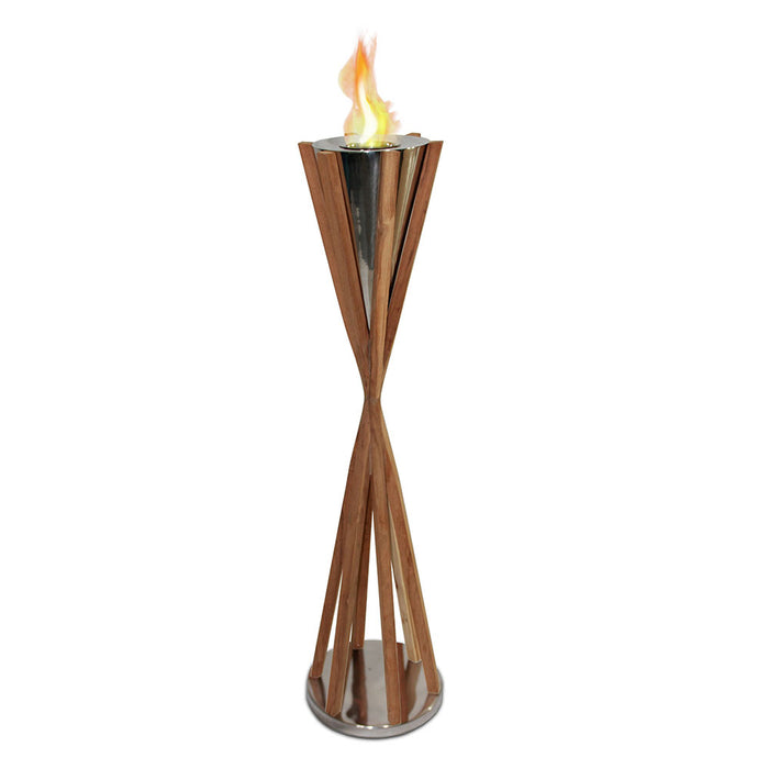 Southampton Teak Standing Torch | Anywhere Fireplace | Trovati Studio
