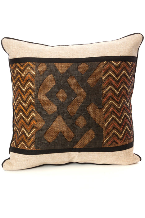 African Congo Raffia Criss-Cross Decorative Pillow | Trovati Studio
