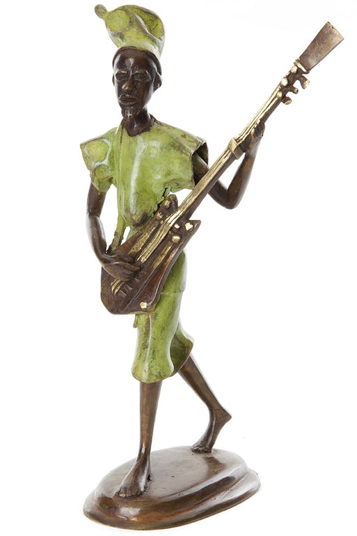 Griot Musician Bronze Sculpture (Xalam) | African | Trovati Studio