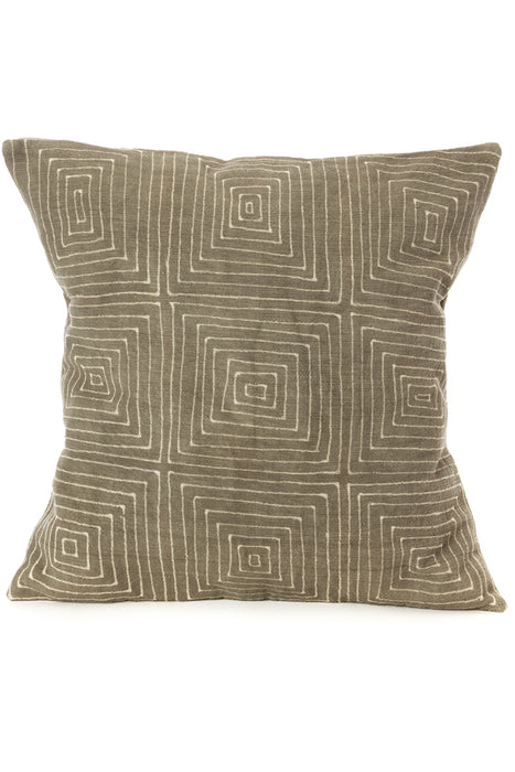 Segou Squares Grey Organic Cotton Pillow Cover | Trovati Studio