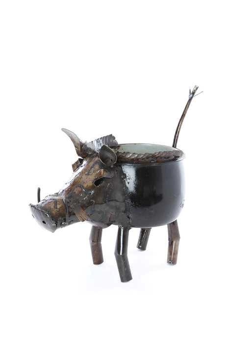 African Recycled Teapot Wart Hog Planter | Swahili Modern | Trovati Studio