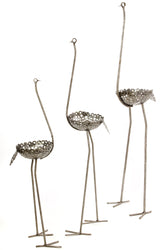 Swahili Kenyan Tall Recycled Metal Ostrich Plant Holders