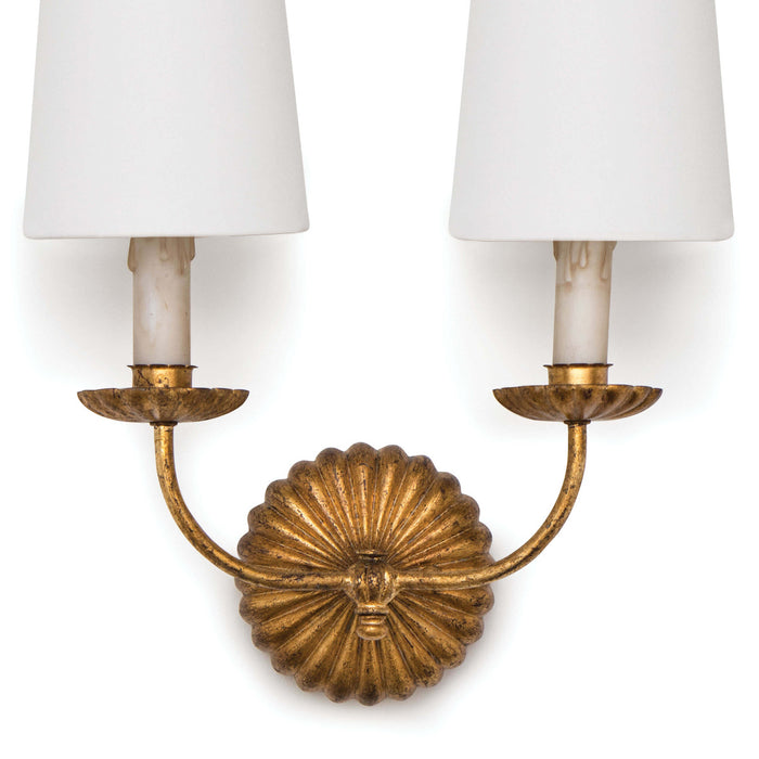 Clove Sconce Double (Antique Gold Leaf) - Regina Andrew Design - Trovati