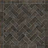 Vinyl Floorcloth - Herrington Brick Blacksmiths Hammer (Grey / Black) - Spicher and Company | Trovati