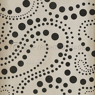 Vinyl Floorcloth -  Swirls Catch 22 (Black & White)- Spicher and Company | Trovati