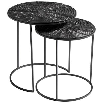 Quantum Nesting Tables | Cyan Design | Trovati Studio | Black | Iron | Aluminum | Set of 2