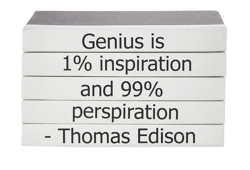"Genus is 1% inspiration" Quote Decorative Books | E.Lawrence 