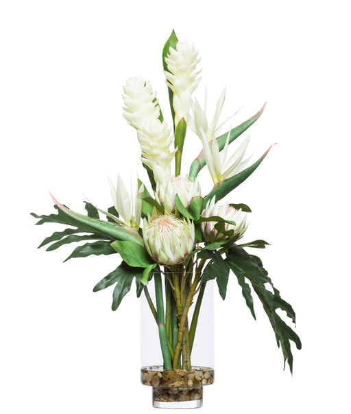 Mixed Tropical Arrangement (White) | Botanicals | Trovati Studio