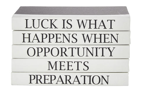 "Luck is when" Quote Decorative Books | E.Lawrence | Trovati Studio