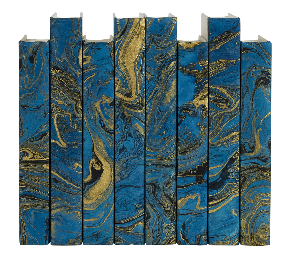 Marbled Turquoise Decorative Books | E.Lawrence Ltd | Trovati Studio