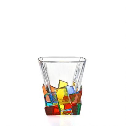 Mondrian Whiskey Glass | Venetian Glassware | Trovati Studio