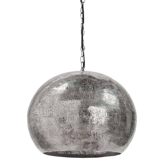 Pierced Metal Sphere Pendant Light (Polished Nickel) Regina Andrew Design