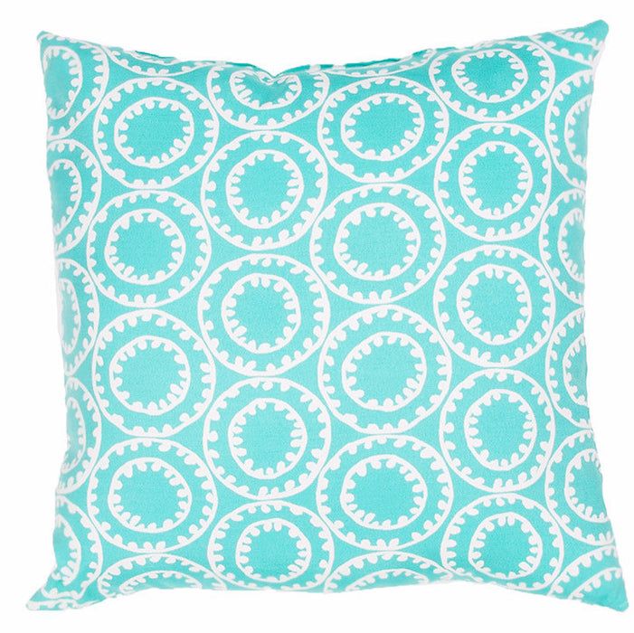 Jaipur Ring A Bell Outdoor Pillow- Turquoise - Trovati