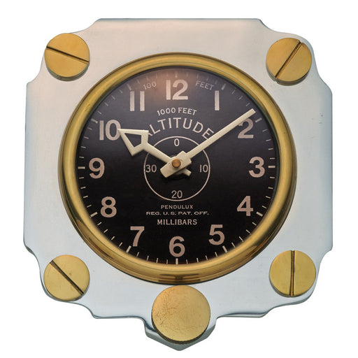 Pendulux Vintage Reproduction Altimeter Wall Clock- Aluminum - Trovati