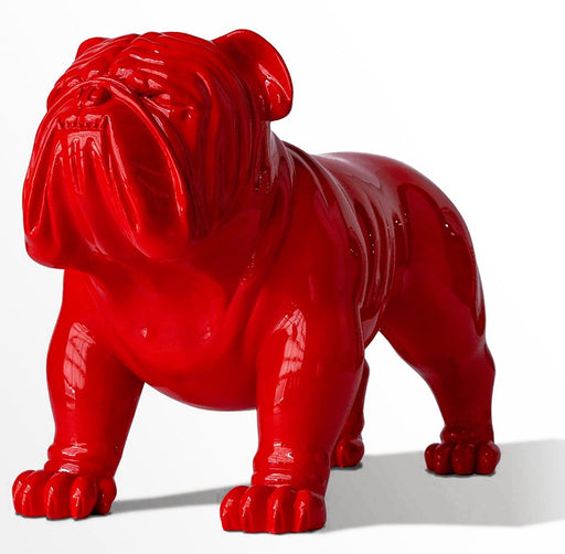 Bulldog Sculpture | Gold Leaf Design | Trovati Studio | Red