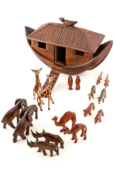 Noah's Ark with Animals (Hand Carved) | African | Trovati Studio