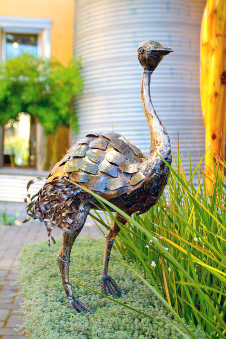 Swahili Kenyan Recycled Oil Drum Ostrich Statues  - 2