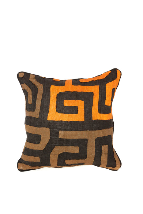 African Congo Raffia Geometric Decorative Pillow | Trovati Studio