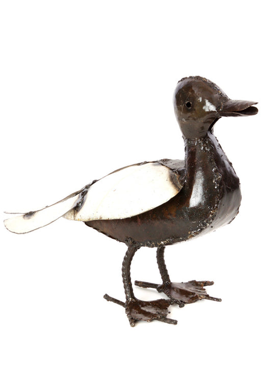 Swahili Recycled Metal Mama Duck Sculpture - Trovati