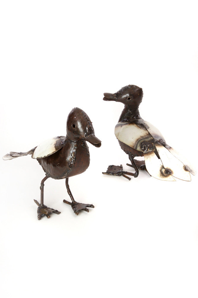 Swahili Recycled Metal Baby Duck Sculpture - Trovati