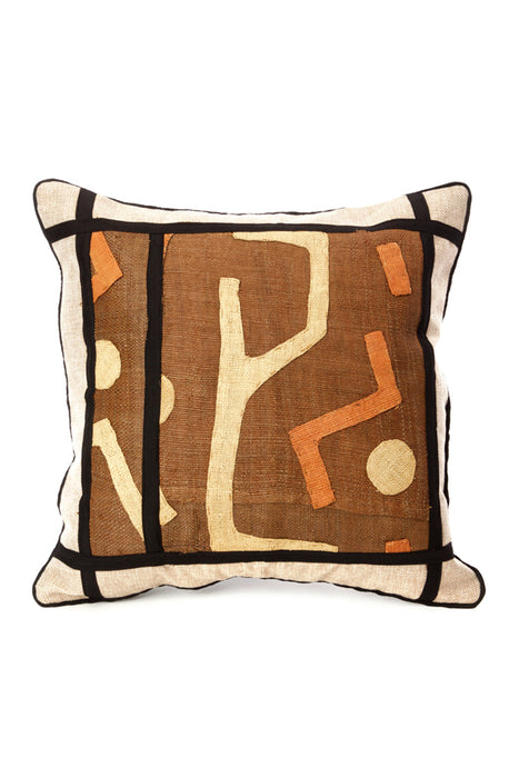African Congo Raffia Criss-Cross Decorative Pillow | Trovati Studio