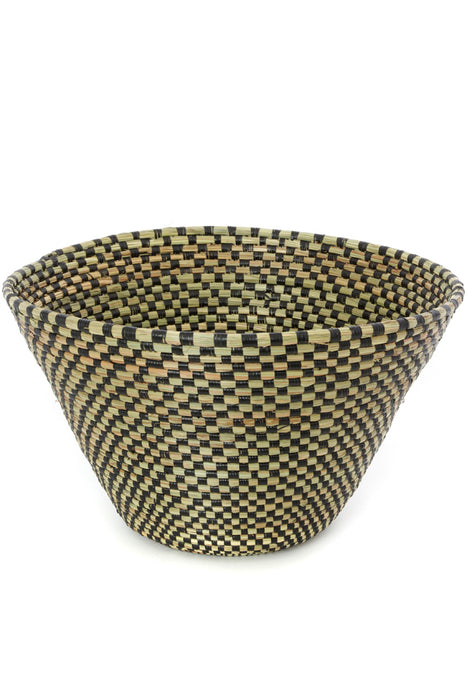 Checkerboard Funnel Basket | African | Trovati Studio | Black