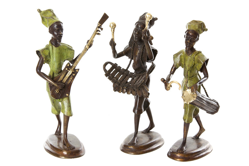 Griot Musician Bronze Sculpture (Balaphon) | African | Trovati Studio