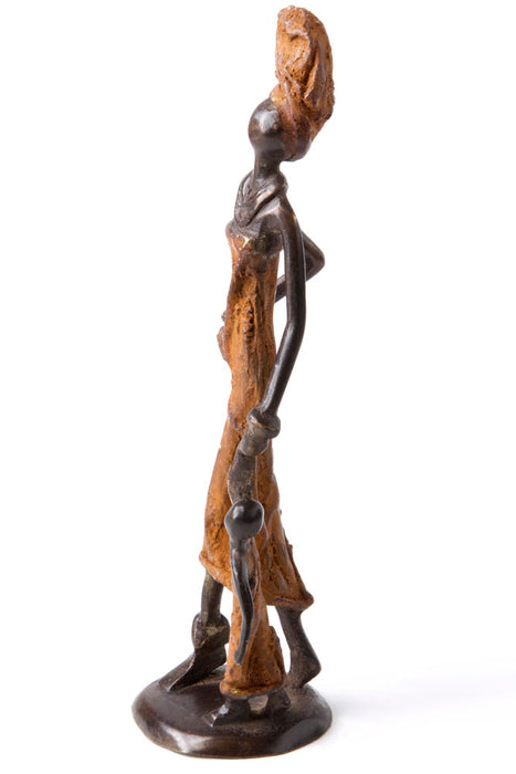 Mother and Child Walking Bronze Sculpture | African | Trovati Studio
