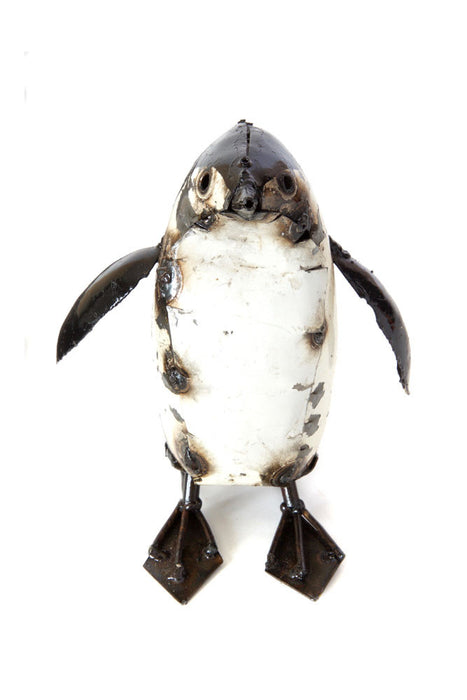 Swahili Recycled Metal Penguin Sculptures - Trovati