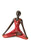 Burkina Bronze Yoga Lotus Pose Sculpture (Red)