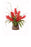 Red Bromiliads in Round Glass Vase | Botanicals | Trovati Studio